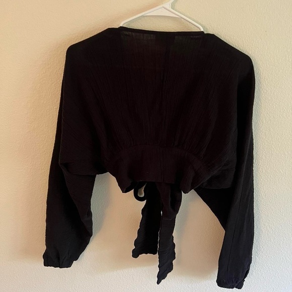 ASOS front tie textured black long sleeve - Picture 5 of 5